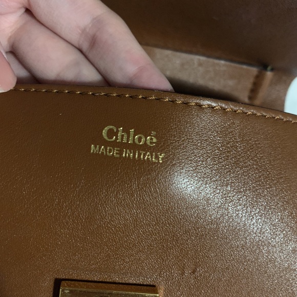 Chole mini Drew Leather Saddle Bag with chain - Picture 9 of 10